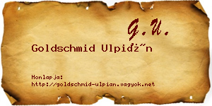 Goldschmid Ulpián névjegykártya